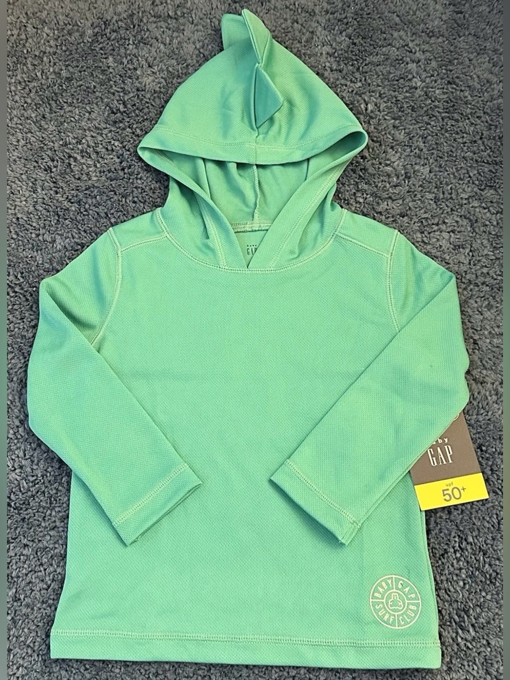 Baby Gap Surf Club Toddler Boys 2T Green UPF 50+ UV Protection Dino Spike Hoodie